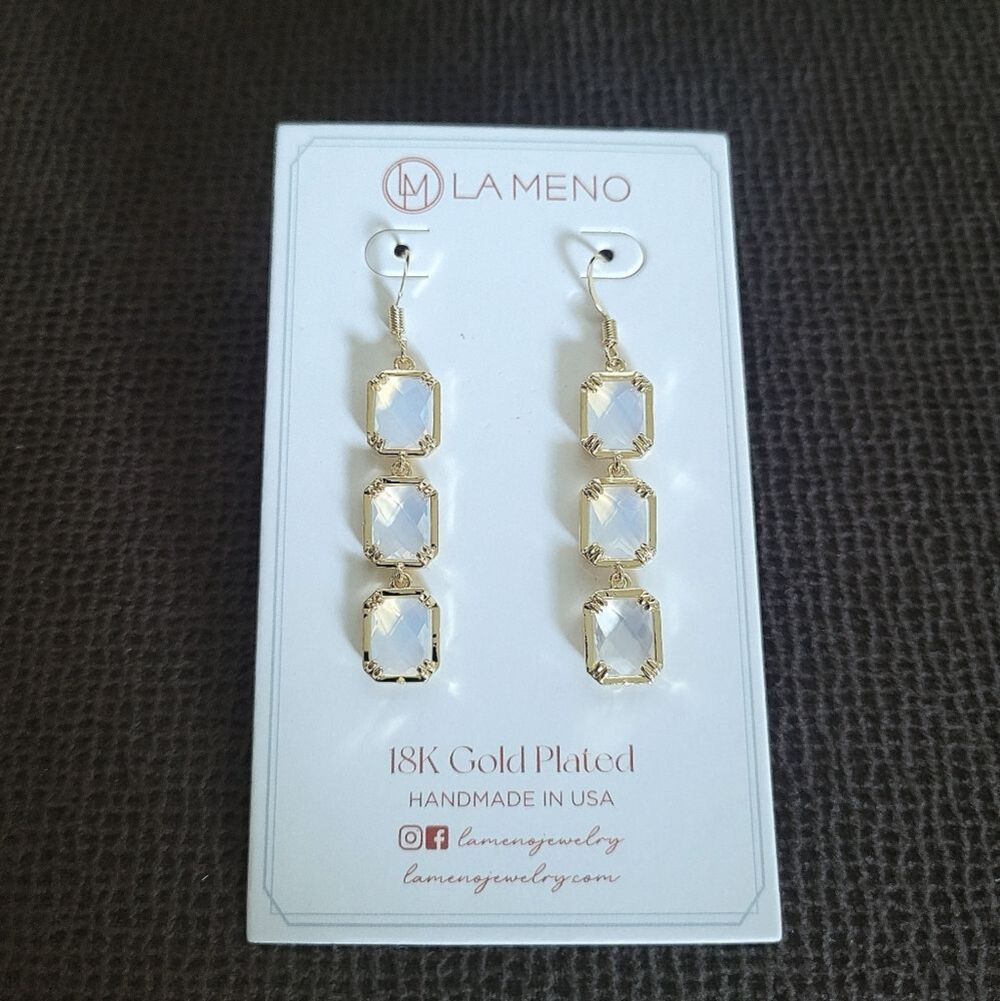 La Meno Rectangle Trio3️⃣ Drop Earrings - Picture 11 of 16